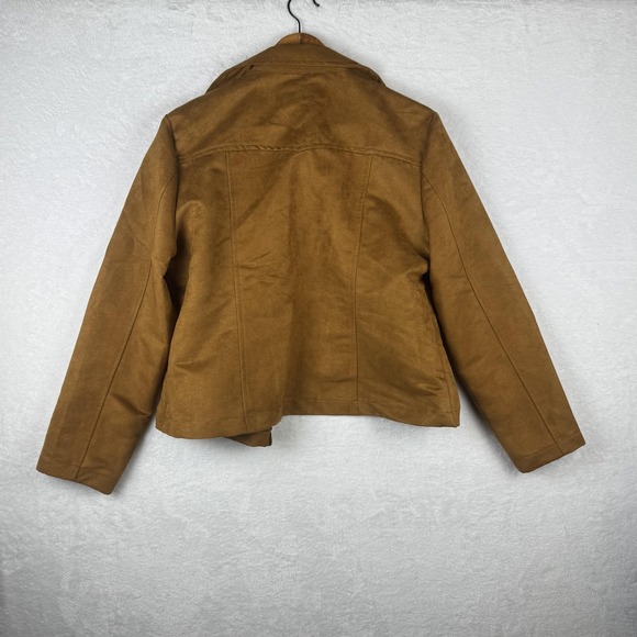 Panhandle Slim Jacket Womens Large Brown Faux Suede Snap Front Western Made USA - Picture 4 of 4